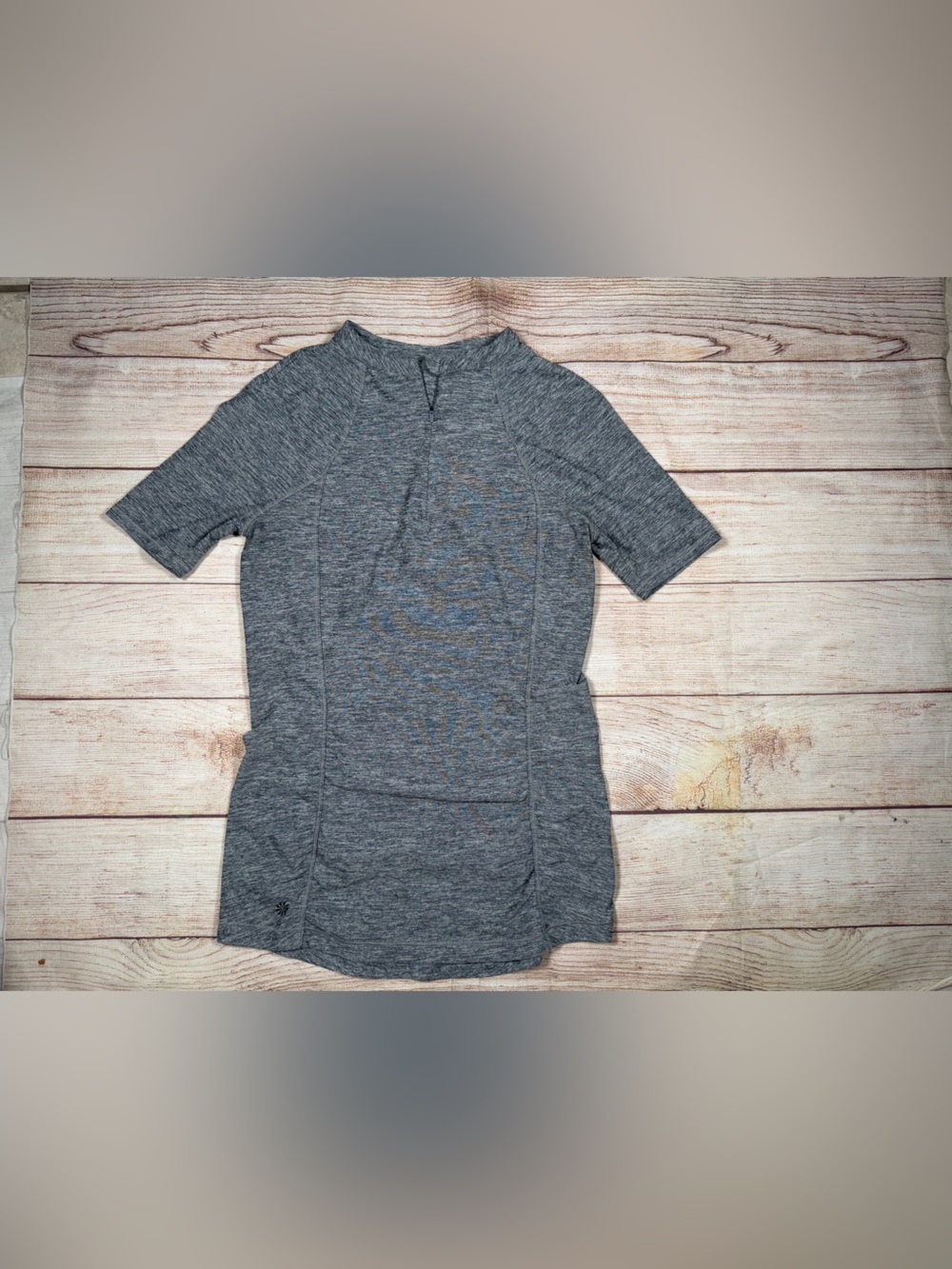 Athleta Pacifica UPF Protection Rashguard Heather Gray Short-Sleeve Swim Coverup